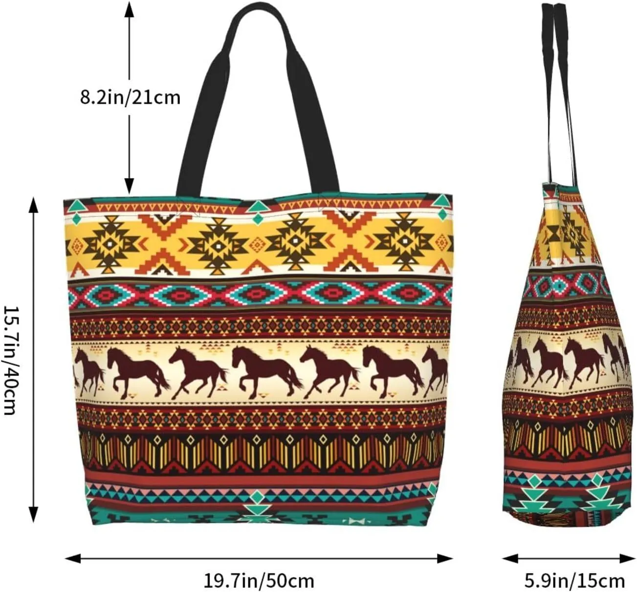 Flower Sugar Skull Tote Bags Reusable Women Shoulder Travel Beach Bag Shopping Work Daily