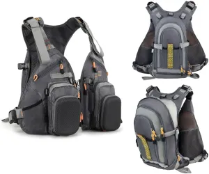 Fly fishing vests are suitable for bass trout Luya fishing sea fishing, multi pocket three in one multifunctional vest