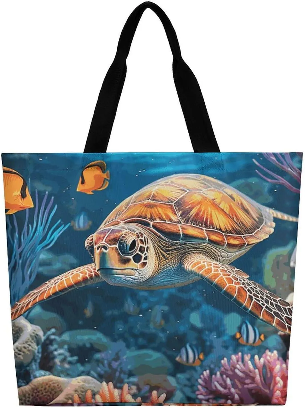 Foldable Grocery Bag Reusable Shopping Bag Blue Peacock Tote Bag Casual Handbags for Work Shopping