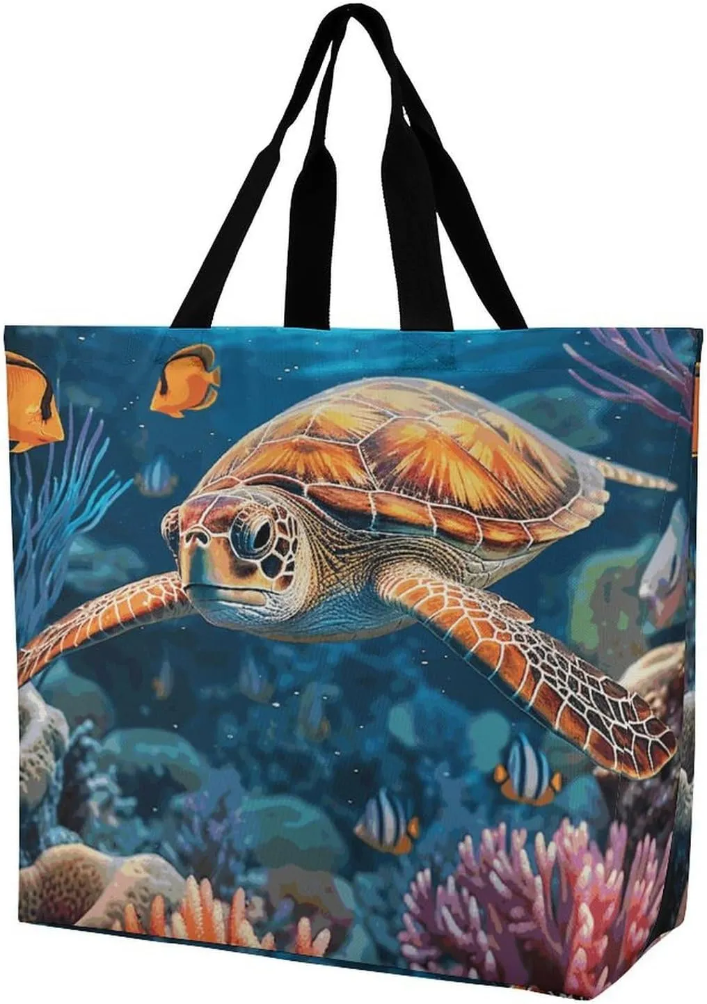 Foldable Grocery Bag Reusable Shopping Bag Blue Peacock Tote Bag Casual Handbags for Work Shopping