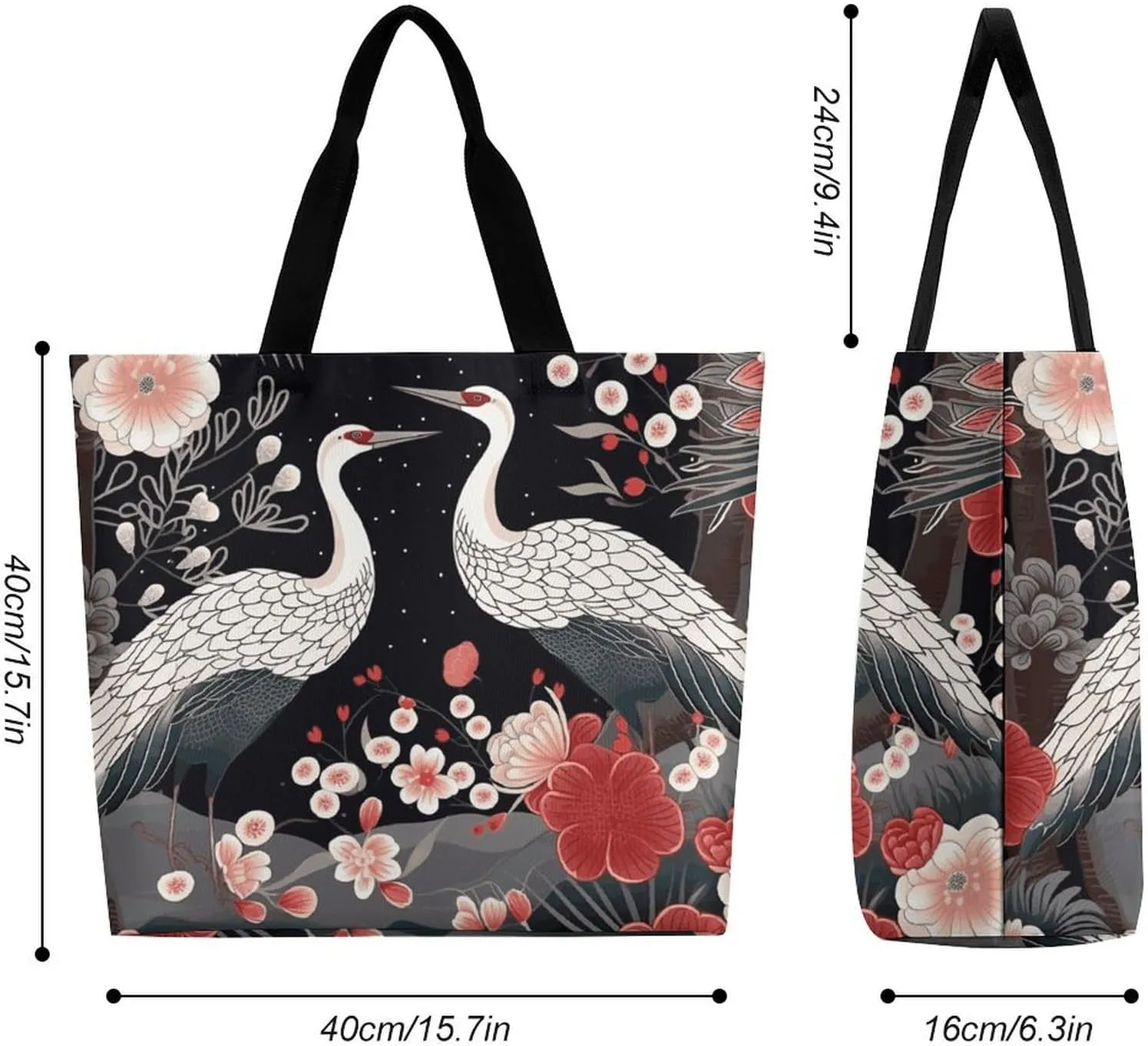 Foldable Grocery Bag Reusable Shopping Bag Retro Canada Flag Tote Bag Casual Handbags for Work Shopping