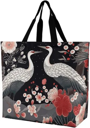 Foldable Grocery Bag Reusable Shopping Bag Retro Canada Flag Tote Bag Casual Handbags for Work Shopping