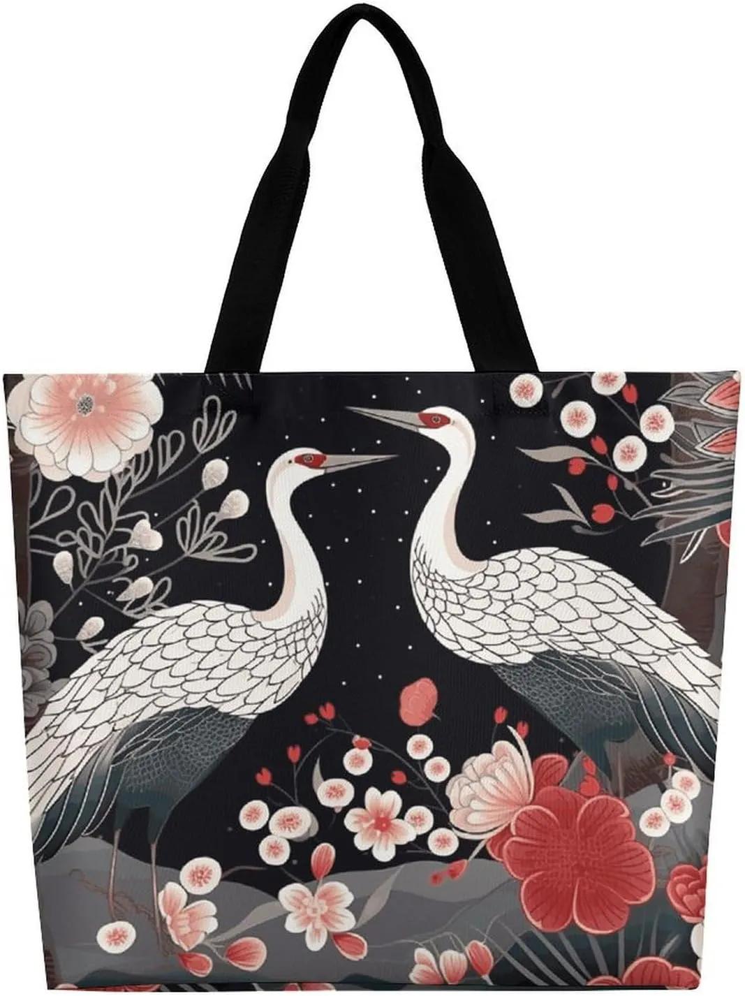 Foldable Grocery Bag Reusable Shopping Bag Retro Canada Flag Tote Bag Casual Handbags for Work Shopping