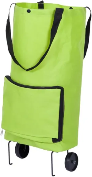 Foldable Reusable Grocery Cart with Wheels Shopping Bag for Travel Outdoor Activities and Daily Errands Compact Design for and Use Green