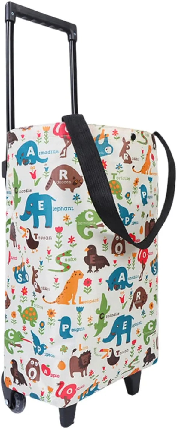 Foldable Shopping Bag with Wheels,Collapsible Shopping Trolley,Waterproof,with Wheels and Telescoping Handle,Foldable,Strong Bearing Capacity Large Capacity 1003