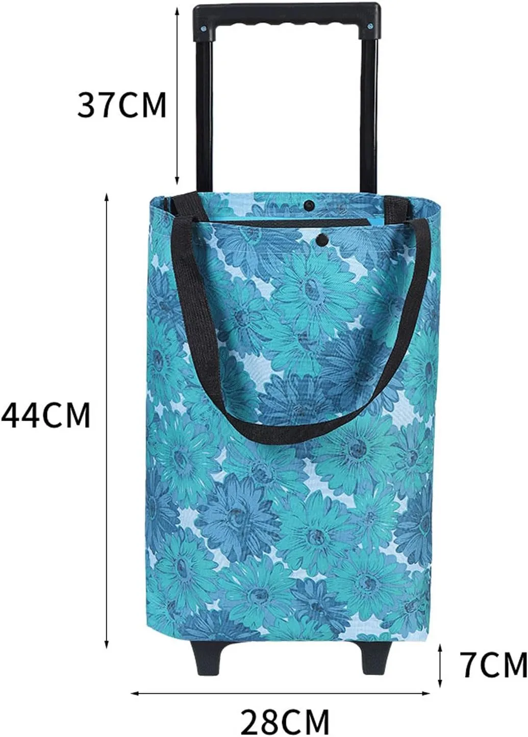 Foldable Shopping Bag with Wheels,Collapsible Shopping Trolley,Waterproof,with Wheels and Telescoping Handle,Foldable,Strong Bearing Capacity Large Capacity 1003
