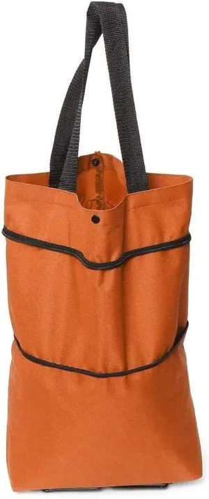Foldable Shopping cart Bag Portable Shopping Trolley Bag Wheel Folding Shopping cart Women Rolling Groceries Colorful Supermarket Grocery Cart (Color : Orange)