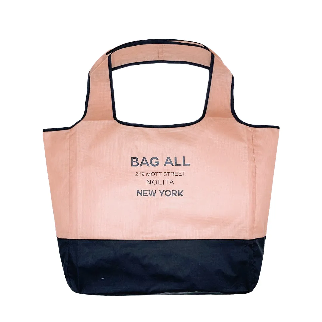 Foldable Shopping Tote – Recycled Nylon – Pink & Black