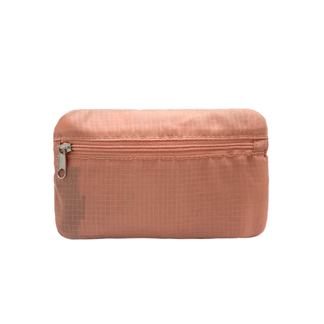 Foldable Shopping Tote – Recycled Nylon – Pink & Black