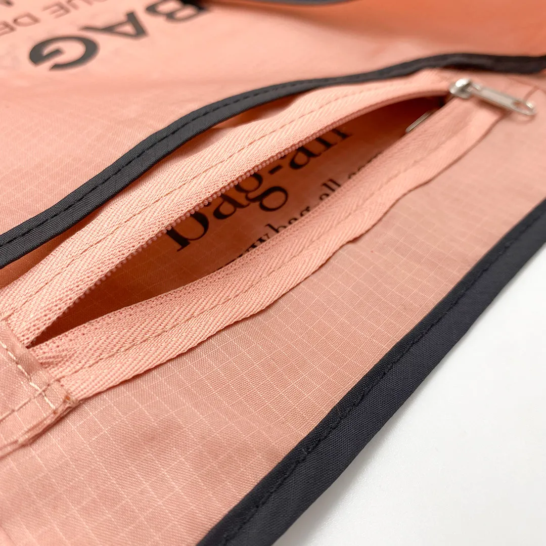 Foldable Shopping Tote – Recycled Nylon – Pink & Black
