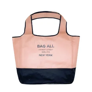 Foldable Shopping Tote – Recycled Nylon – Pink & Black