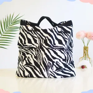 Foldable Tote Bag - Large and Versatile - Zebra Stripe and Christmas Print Options