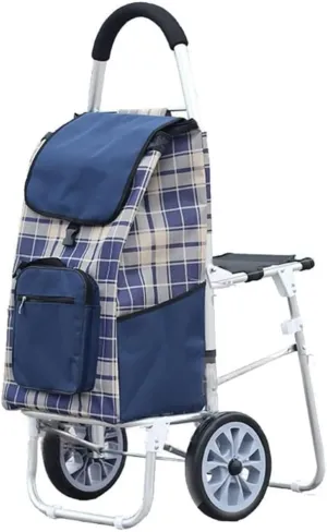 Folding Shopping Cart, Shopping Cart Utility Shopping Trolley Shopping Cart for Groceries Foldable Rolling Utility Bag Cart Grocery Utility Carts