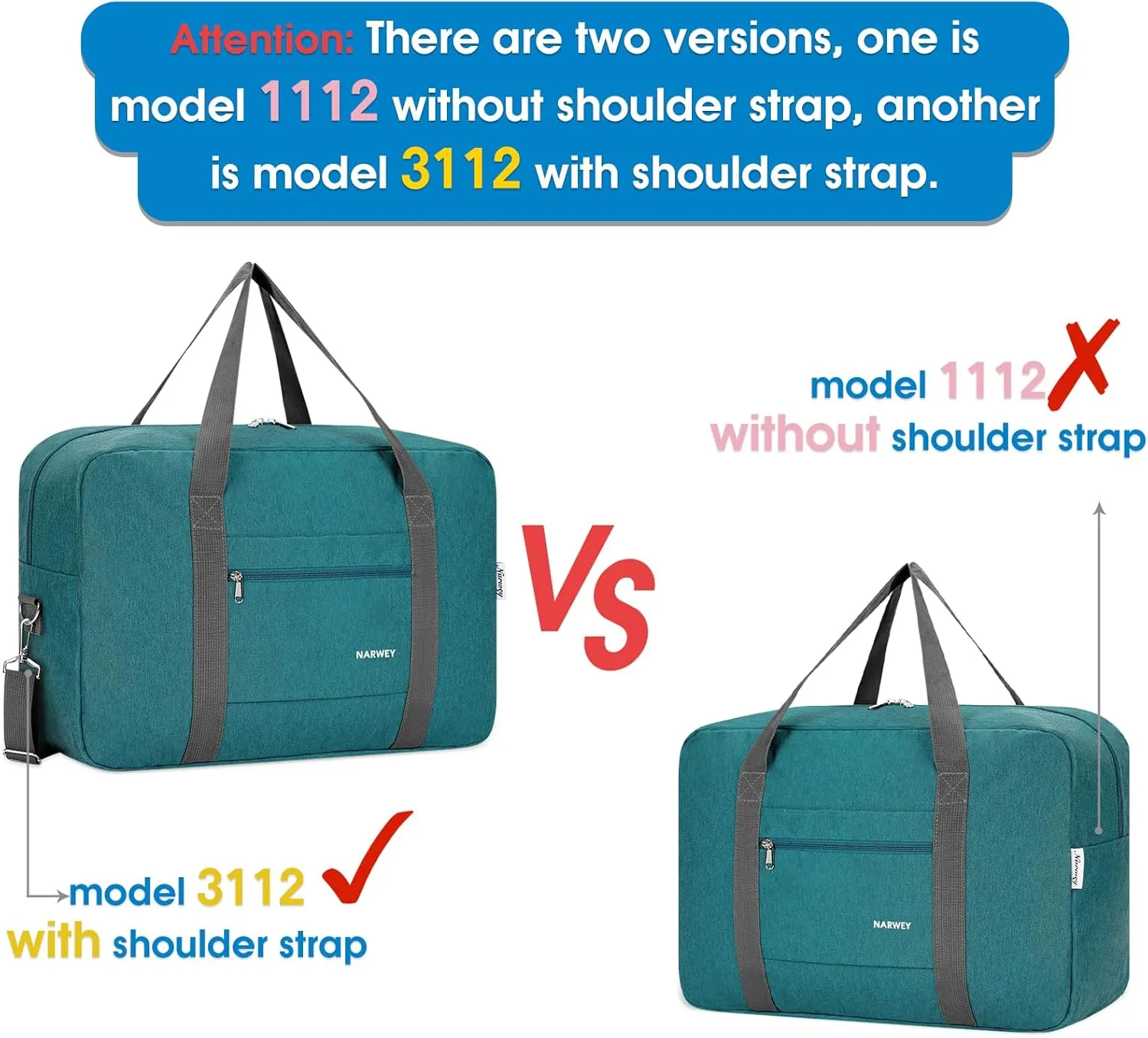 For Spirit Airlines Personal Item Bag 18x14x8 Foldable Travel Duffel Bag Tote Carry on Luggage Duffle Overnight for Women and Men