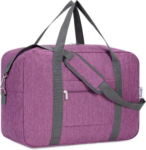 For Spirit Airlines Personal Item Bag 18x14x8 Foldable Travel Duffel Bag Tote Duffle Carry on Luggage for Women and Men 30L (Dark Purple)
