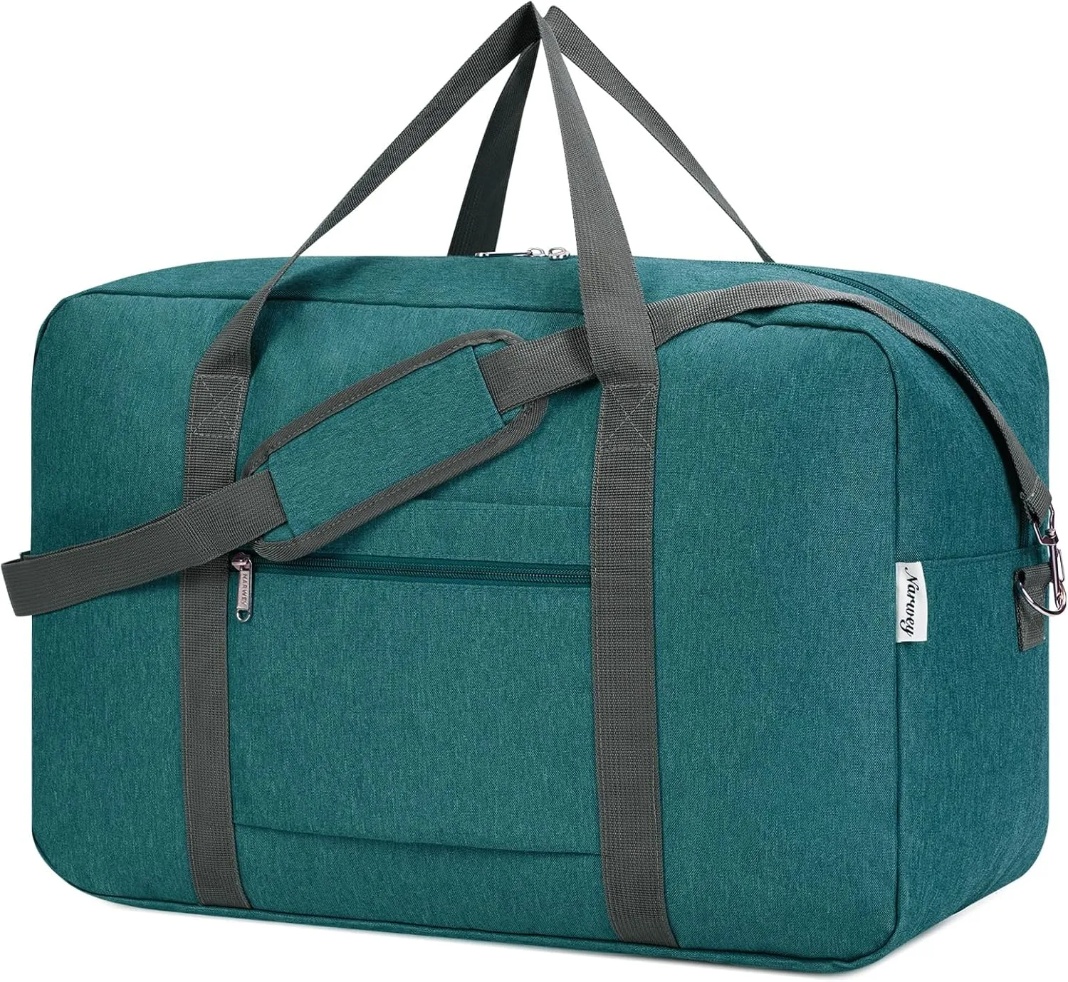 For United Airlines Foldable Carry on Bag 22x14x9 Travel Duffel Bag Packable luggage Duffle for Women and Men 40L (Teal)