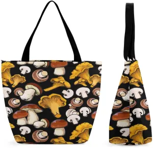 Forests Mushrooms Women's Reusable Shopping Bags Foldable Tote Bag Lightweight Handbag for Work Travel