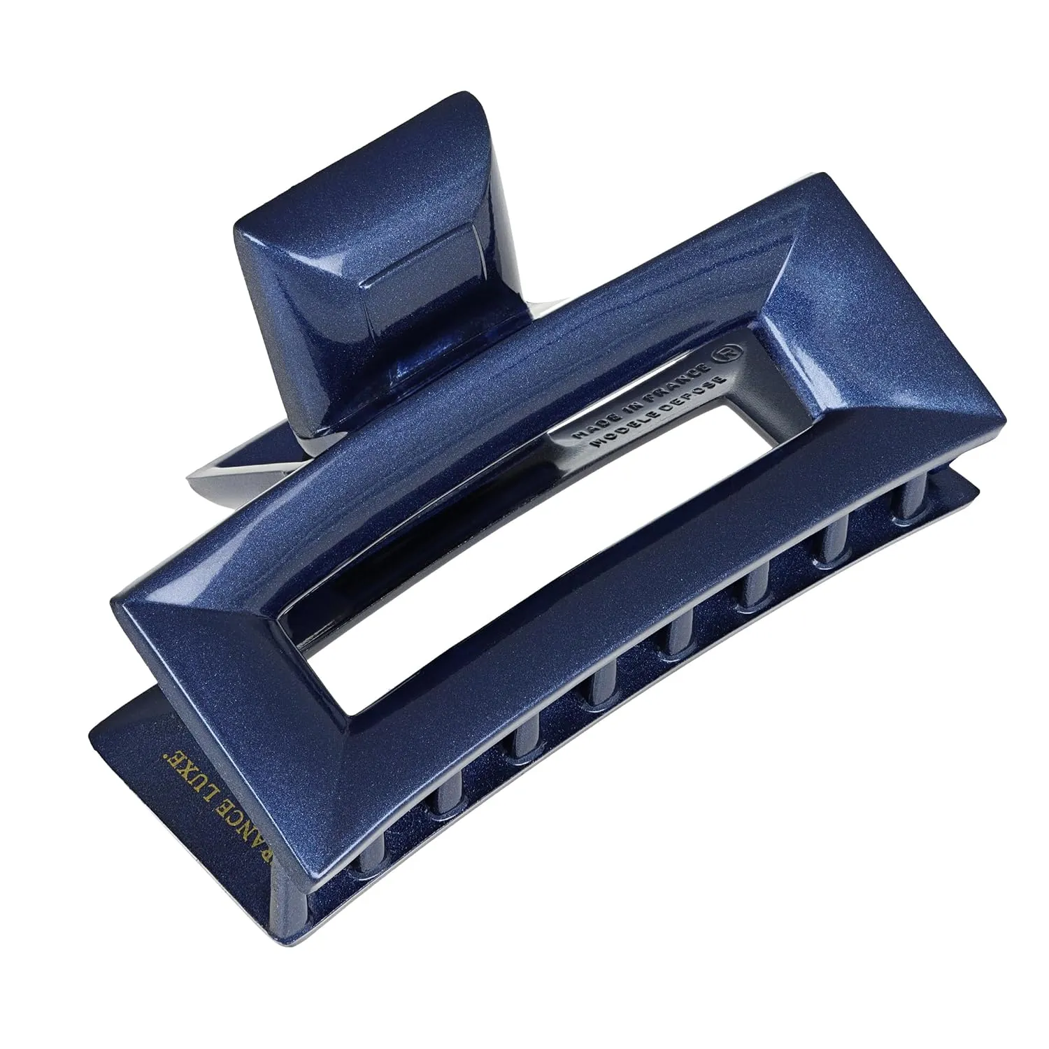 France Luxe Tammy Claw Hair clip for women, Metallic Navy strong hair clip for thick hair, acetate and metal spring