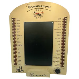 French Shopping List Reminder Board, Kitchen Timer & Clock, Wall Hanging (C88)
