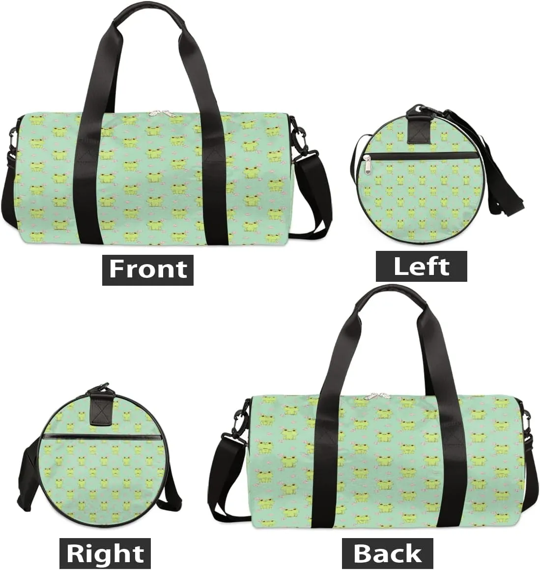 Frog Adorable Gym Bag Small Gym Duffel Bags for Men Women Cute Frog Overnight Weekender Bag Lightweight Sport Duffle Bag Carry On Gymbag