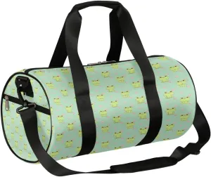 Frog Adorable Gym Bag Small Gym Duffel Bags for Men Women Cute Frog Overnight Weekender Bag Lightweight Sport Duffle Bag Carry On Gymbag