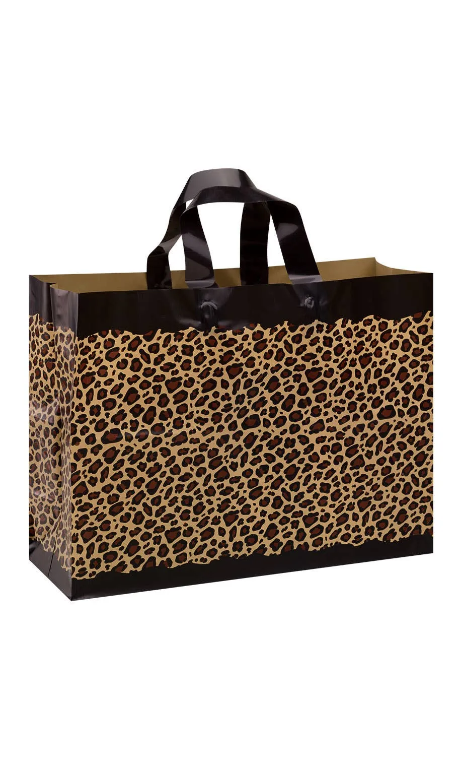 Frosted Retail Shopping Bags: Clear - Handles / Case of 250 / Large