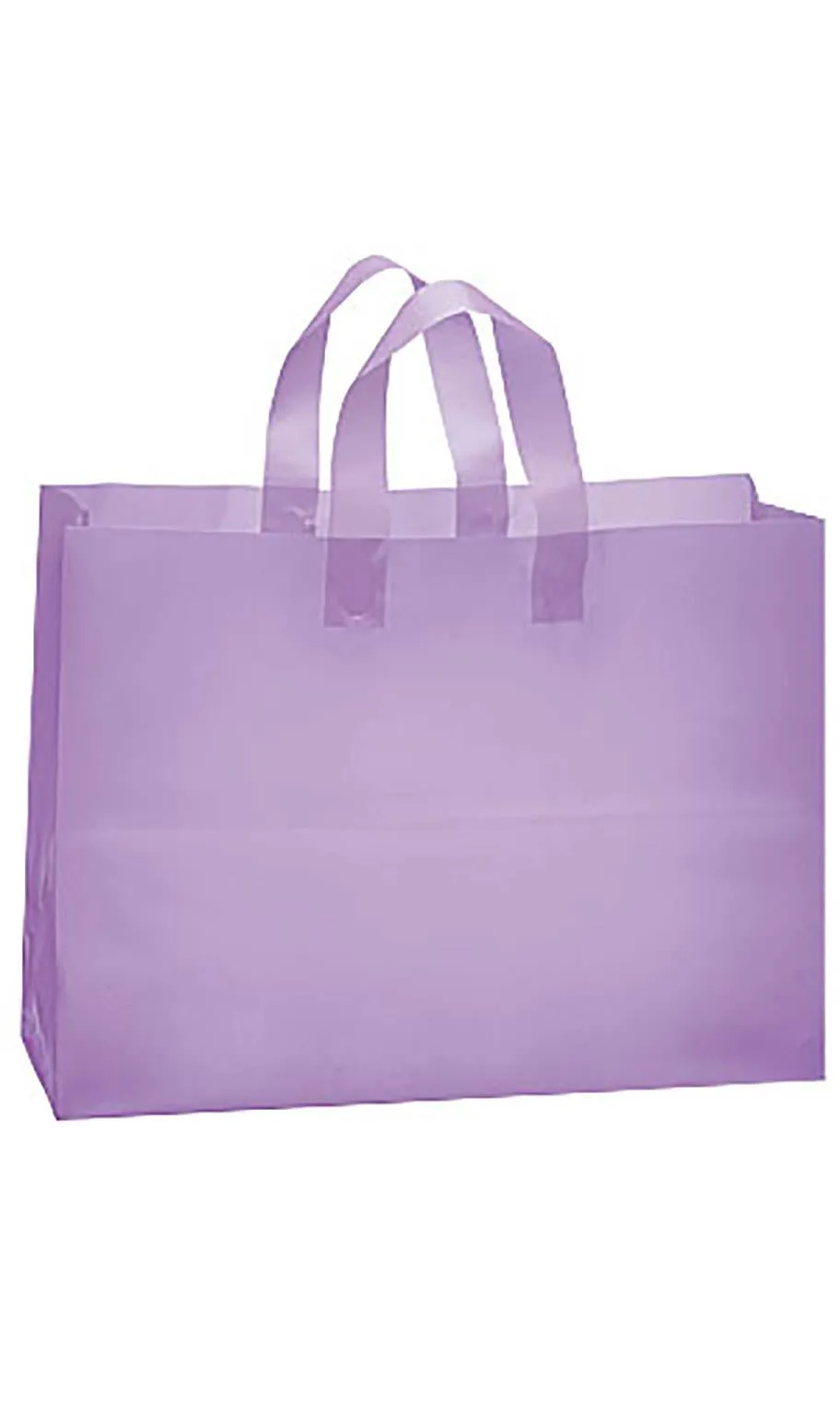 Frosted Retail Shopping Bags: Clear - Handles / Case of 250 / Large