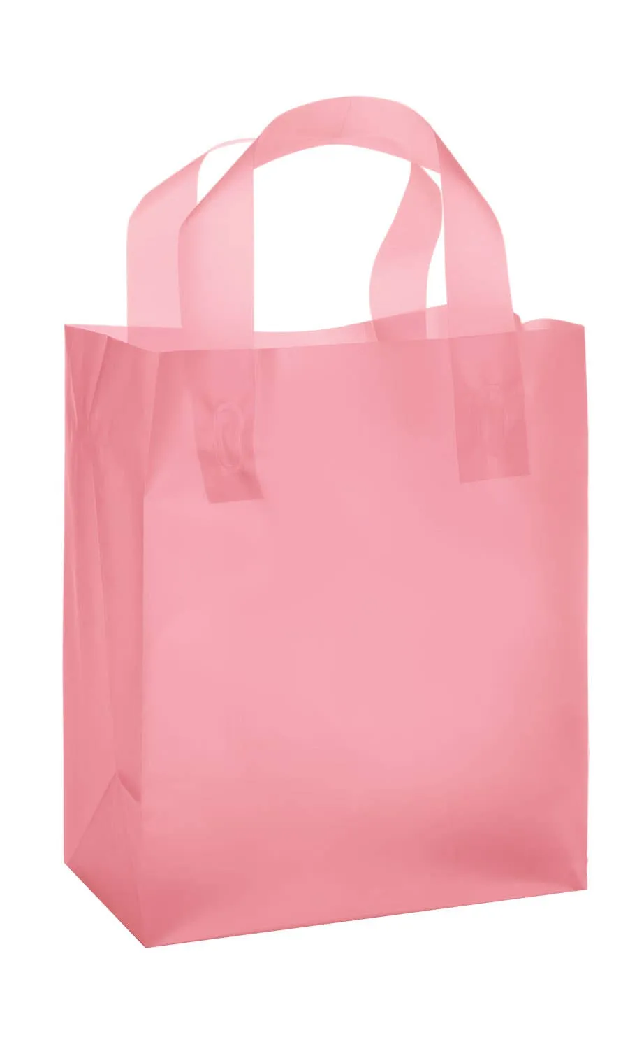 Frosted Retail Shopping Bags: Clear - Handles / Case of 250 / Large