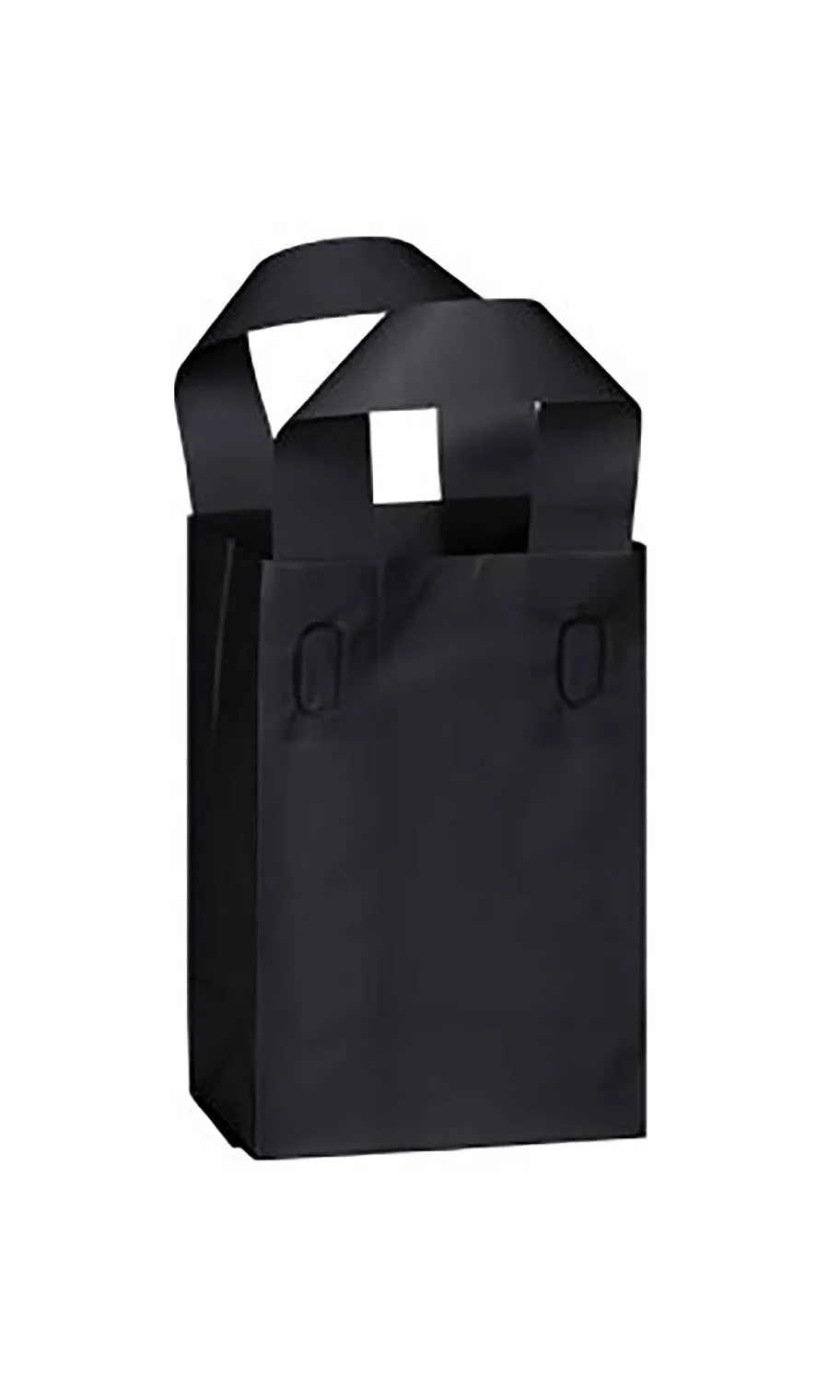 Frosted Retail Shopping Bags: Clear - Handles / Case of 250 / Large