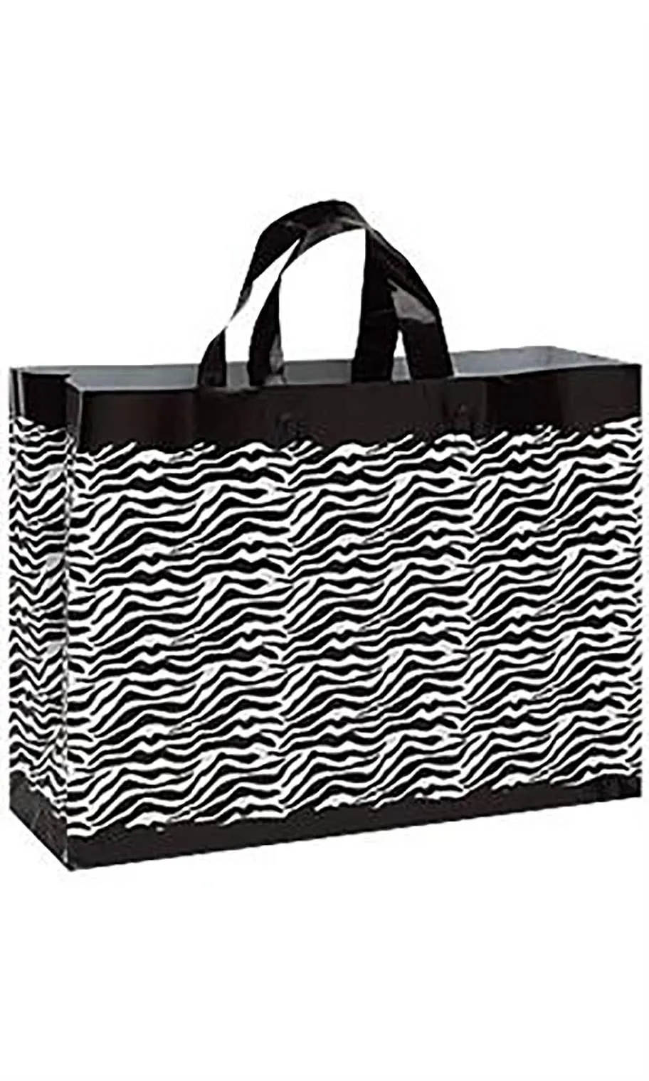 Frosted Retail Shopping Bags: Clear - Handles / Case of 250 / Large