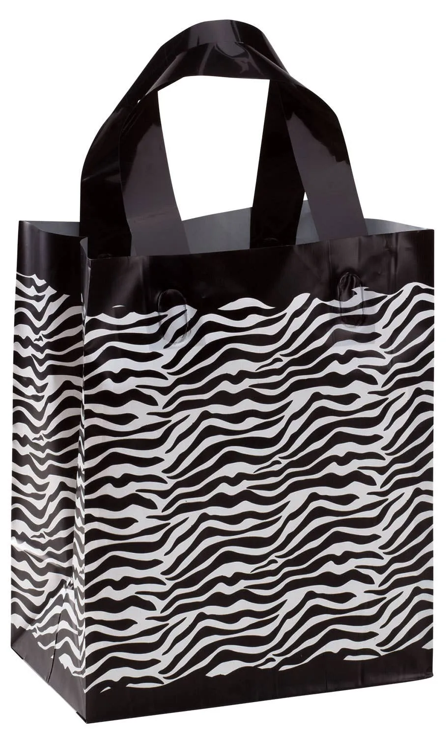 Frosted Retail Shopping Bags: Clear - Handles / Case of 250 / Large