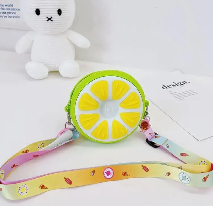 Fruity Shoulder Bag, Kids Clutch Bag, Sling Bag For Girls, Travel Cross Body Bag, Mini Cross Body Bags, Soft Stuffed Shoulder Bags For Girls, Elegant Women Crossbody Bags