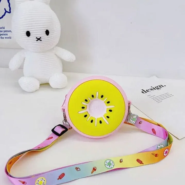 Fruity Shoulder Bag, Kids Clutch Bag, Sling Bag For Girls, Travel Cross Body Bag, Mini Cross Body Bags, Soft Stuffed Shoulder Bags For Girls, Elegant Women Crossbody Bags