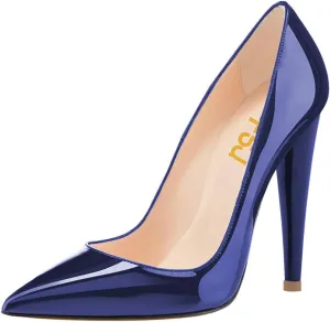 FSJ Women Pumps Closed Pointed Toe Cone High Heel Slip On Classic Office Special Ladies Wedding Shoes Size 4-16 US