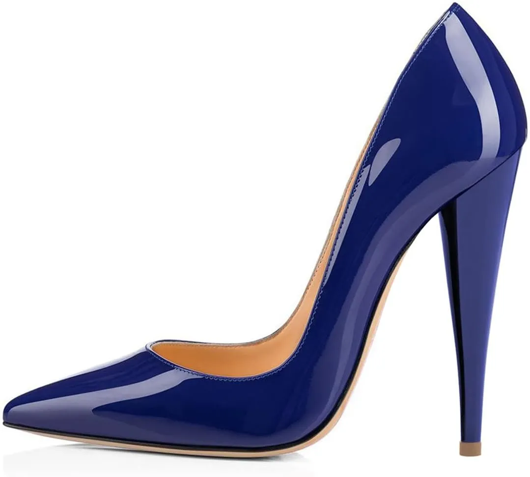 FSJ Women Pumps Closed Pointed Toe Cone High Heel Slip On Classic Office Special Ladies Wedding Shoes Size 4-16 US