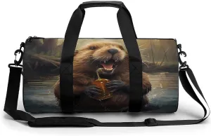 Funny Beaver Animal Sports Gym Bag Durable Workout Bags Travel Duffel Bags Yoga Exercise Bag for Women Men