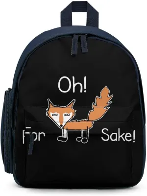 Funny Quote for Fox Sake Cute Backpack Basic Adjustable Bag Simple Small Daypack Camping Park Gift Blue-Style