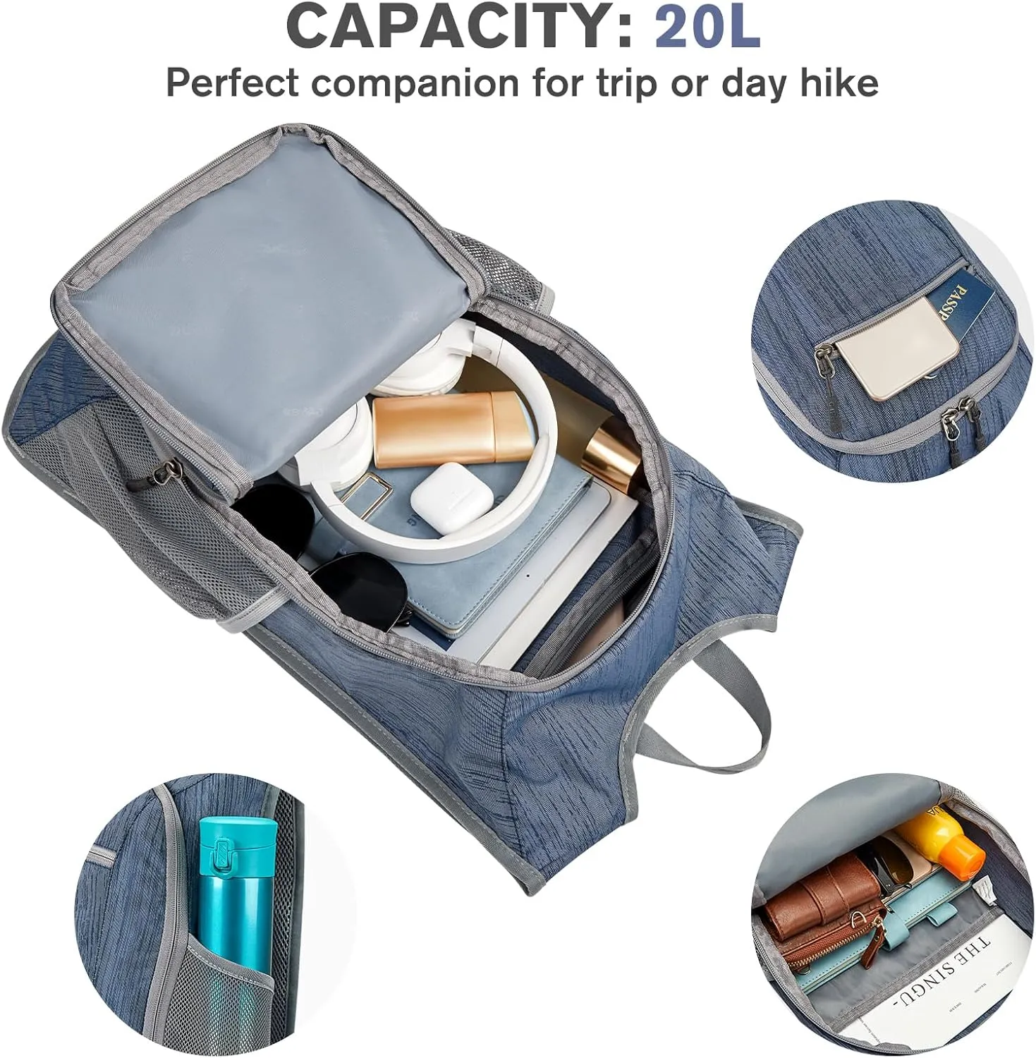 G4Free 10L/15L Hiking Backpack Lightweight Packable Hiking Daypack Small Travel Outdoor Foldable Shoulder Bag