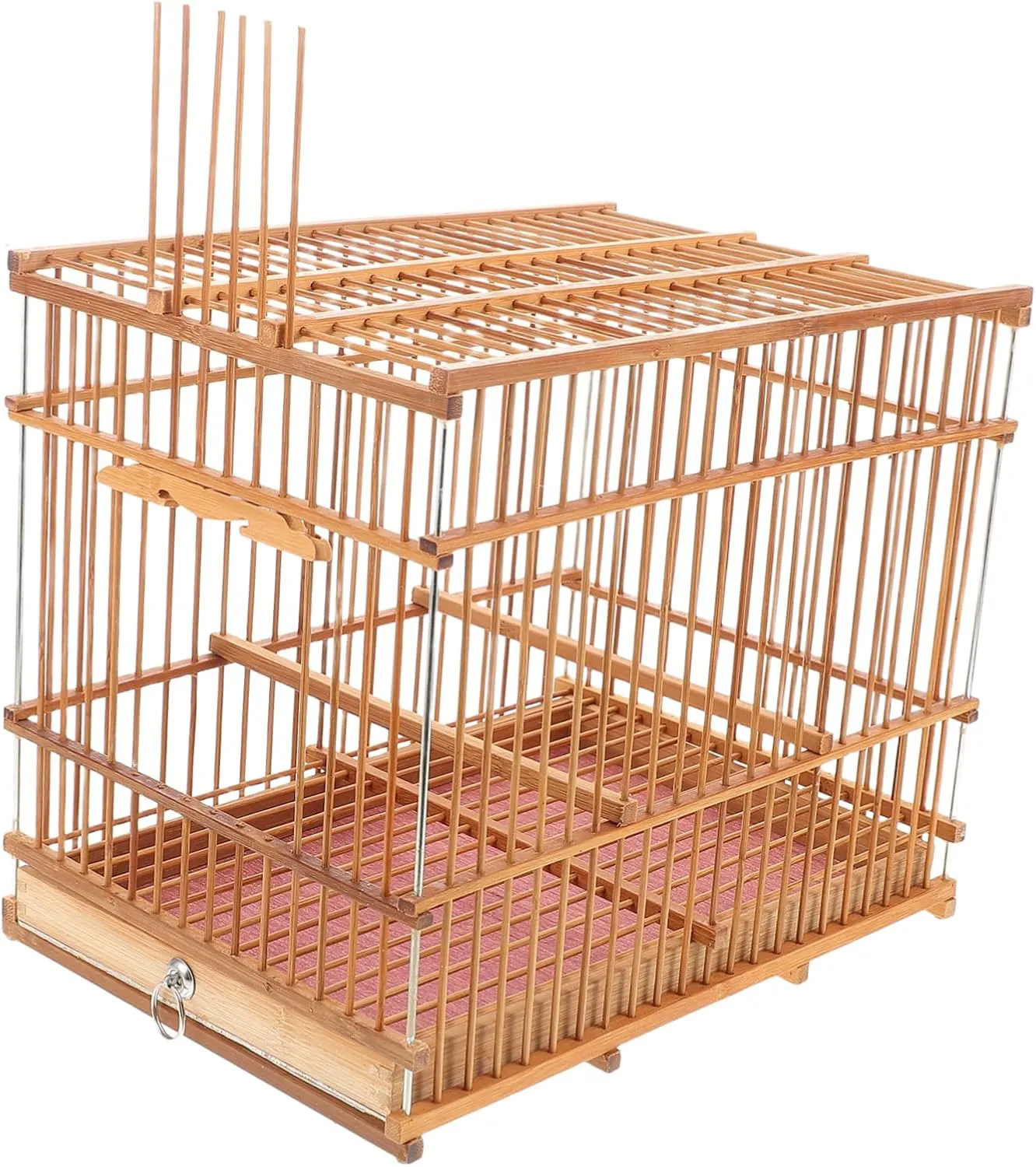 GALPADA Woven Small Bird Cage Portable Lightweight Bird Carrier for Finch Canary Parakeet Travel Cage with Unique Design for Home Decor