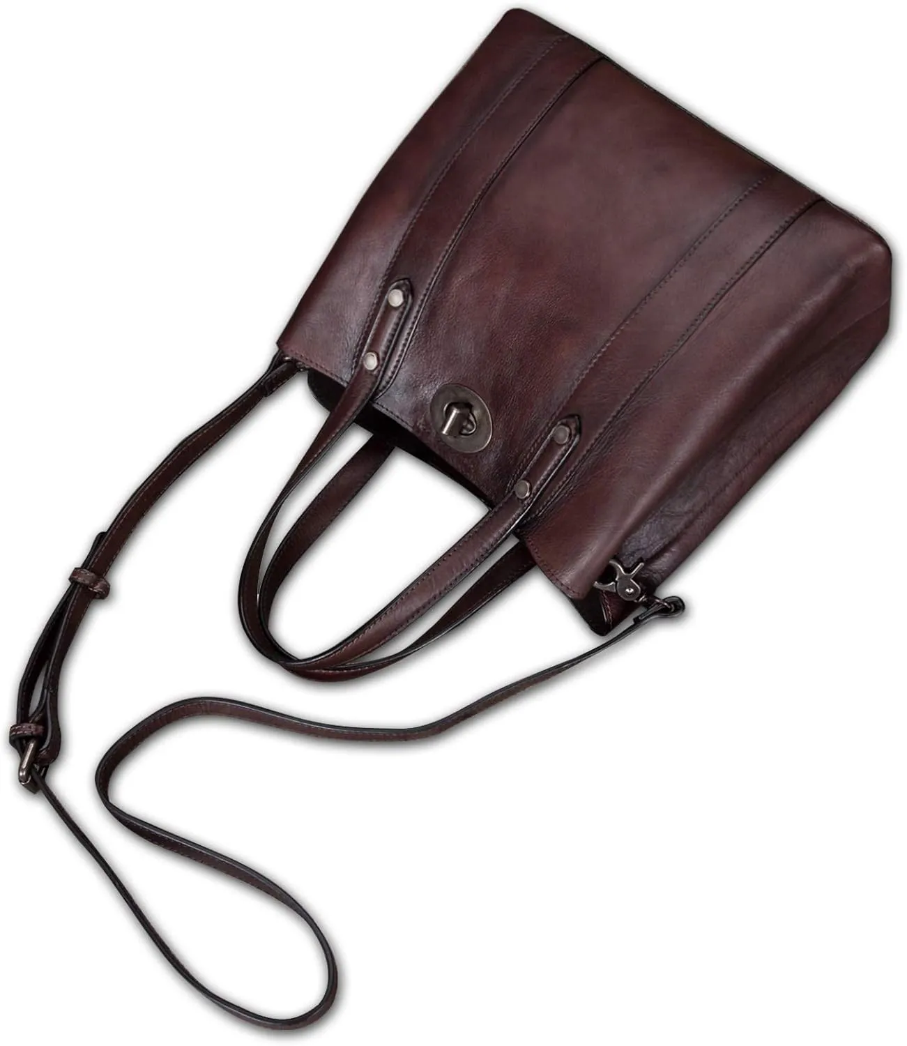 Genuine Leather Handbags for Women Satchel Purses Vintage Handmade Shoulder Bag Cowhide Top Handle Handbag Totes