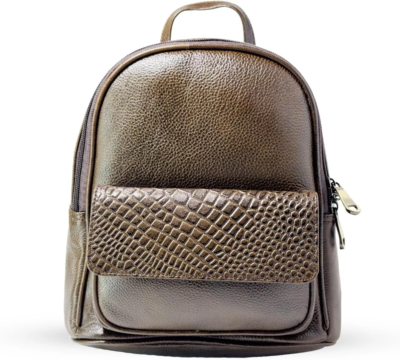 Genuine Leather Luxury Backpack Multi-functional Elegant Daypack Shopping Travel Leisure (Mocha)