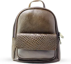 Genuine Leather Luxury Backpack Multi-functional Elegant Daypack Shopping Travel Leisure (Mocha)