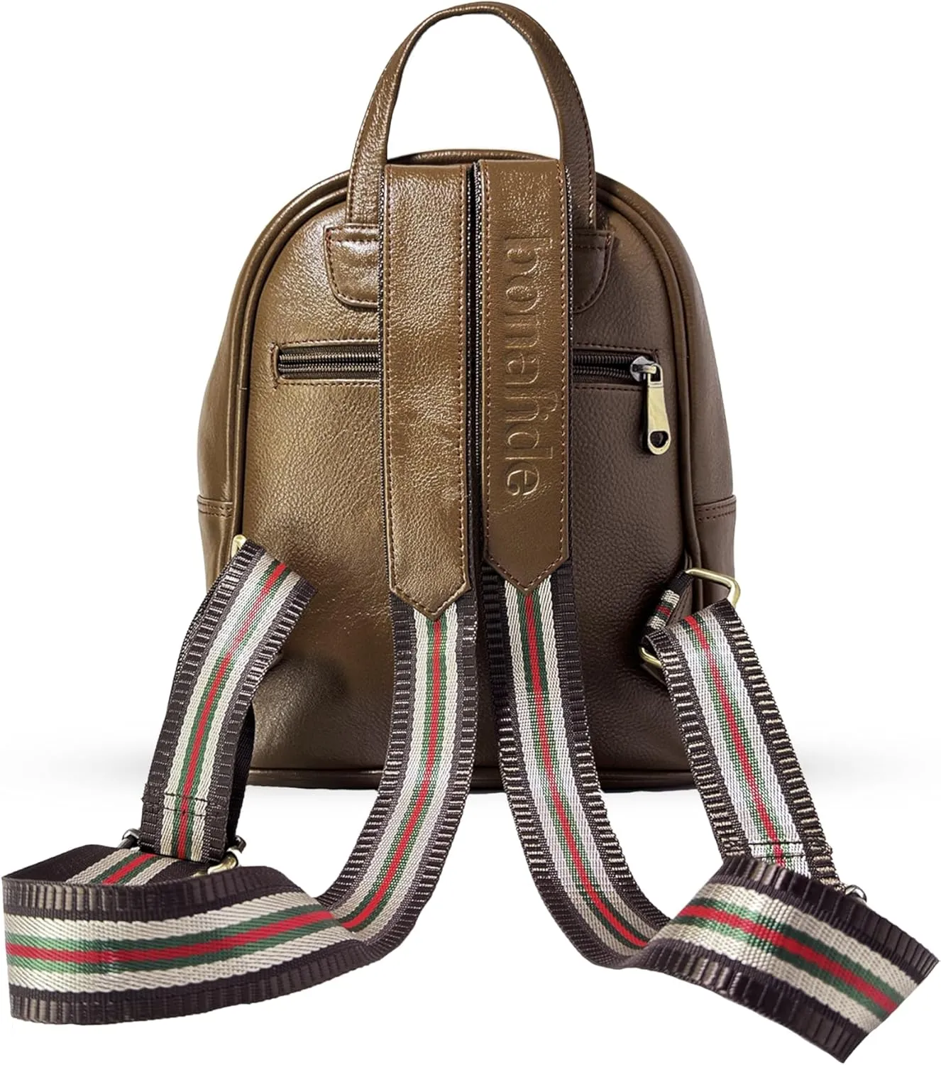 Genuine Leather Luxury Backpack Multi-functional Elegant Daypack Shopping Travel Leisure (Mocha)