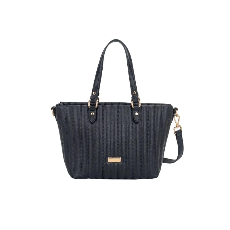Gionni Womens Black Quilted V Shape Bag Harbor - 11G2773