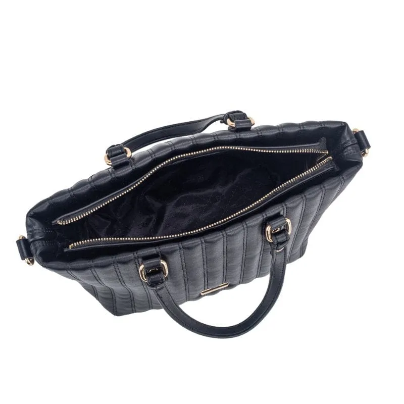 Gionni Womens Black Quilted V Shape Bag Harbor - 11G2773