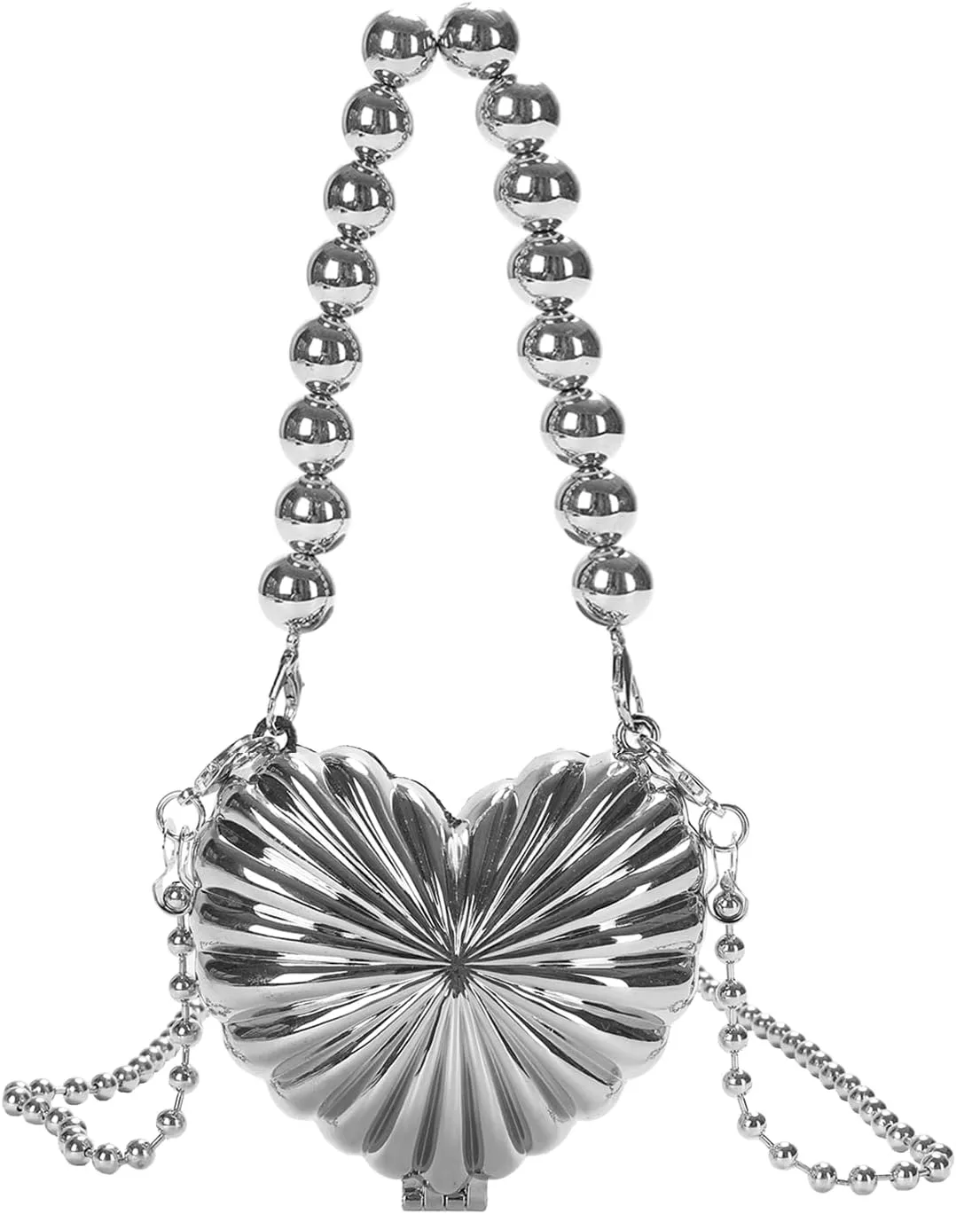 GOKTOW Mini Y2k Silver Purse Mini Evening Bag for Women Fashion Metallic Handbag Body Satchel Shoulder Bag Crossbody Purse
