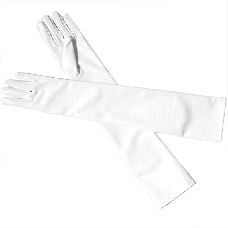 Gold Silver Wet Look Fake Leather Metallic Gloves Evening Party Performance Mittens Women Sexy Elbow Length Long Latex Gloves