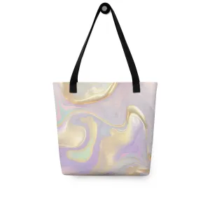 Golden Lavender Swirl All Over Print Tote Bag