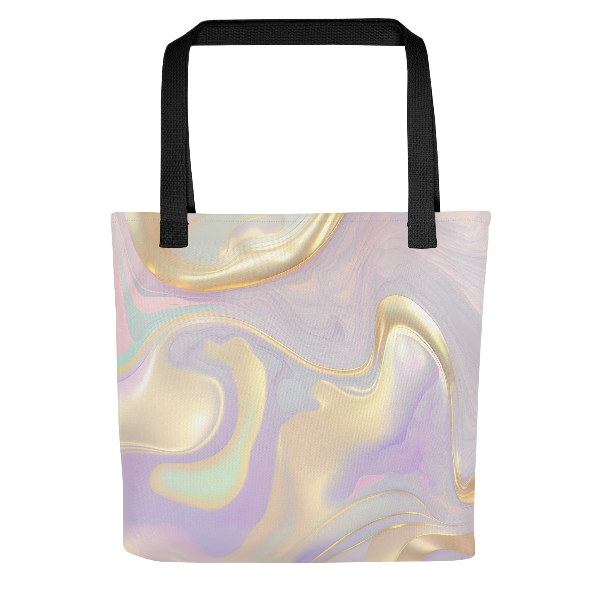Golden Lavender Swirl All Over Print Tote Bag