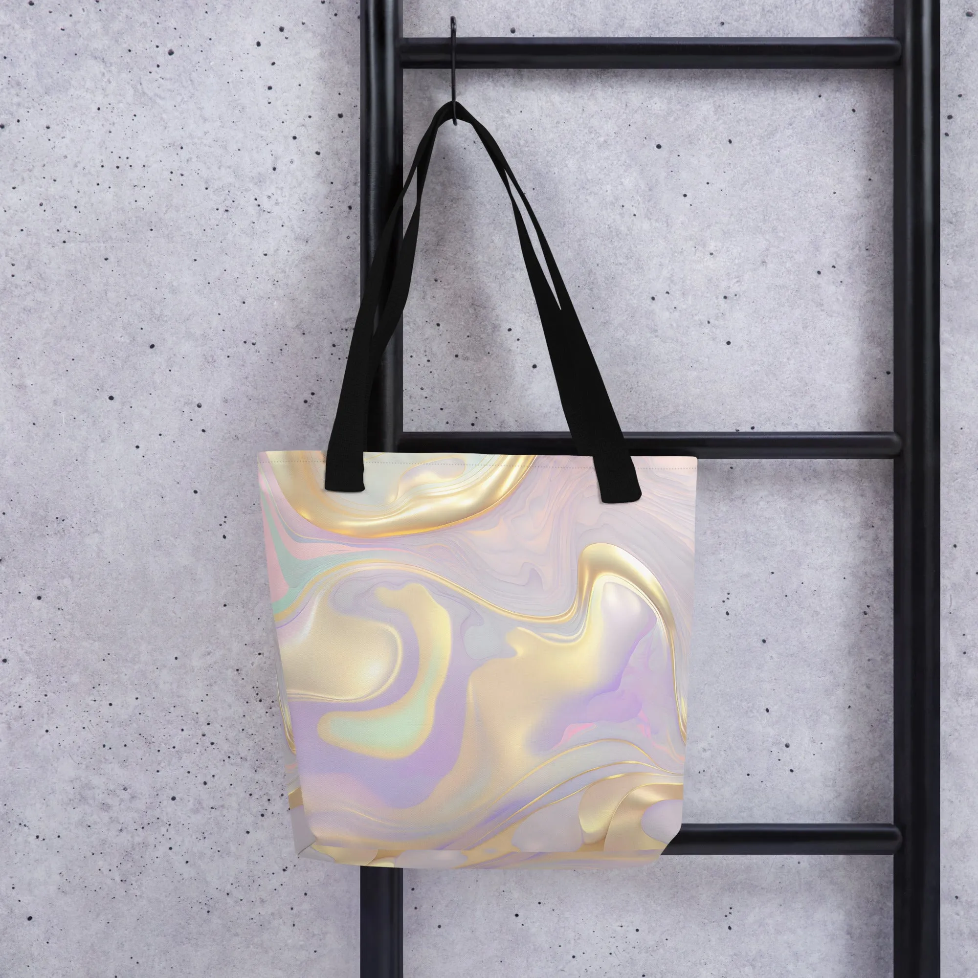 Golden Lavender Swirl All Over Print Tote Bag